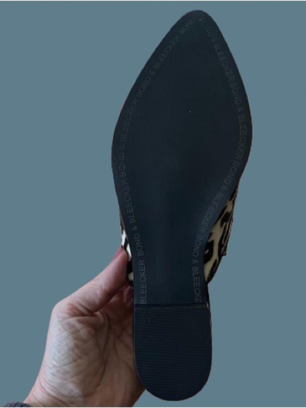 Bleecker & Bond Leopard Print Slip-On Mules - Tan & Black - Picture 3 of 5